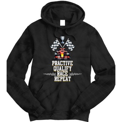 Open Wheel Formula Racing Car Practice Qualify Race Repeat Tie Dye Hoodie