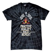 Open Wheel Formula Racing Car Practice Qualify Race Repeat Tie-Dye T-Shirt