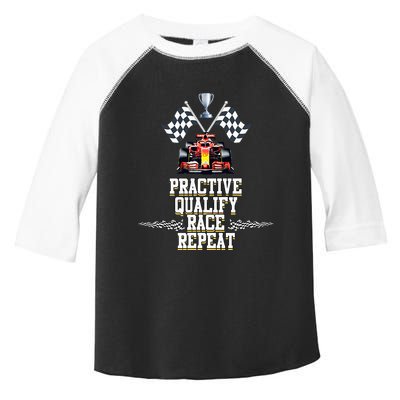 Open Wheel Formula Racing Car Practice Qualify Race Repeat Toddler Fine Jersey T-Shirt