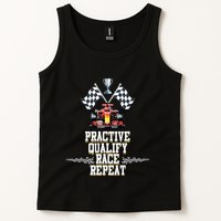 Open Wheel Formula Racing Car Practice Qualify Race Repeat Tank Top