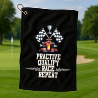 Open Wheel Formula Racing Car Practice Qualify Race Repeat Golf Towel