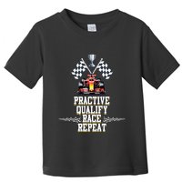 Open Wheel Formula Racing Car Practice Qualify Race Repeat Toddler T-Shirt