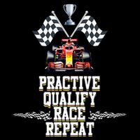 Open Wheel Formula Racing Car Practice Qualify Race Repeat Toddler T-Shirt