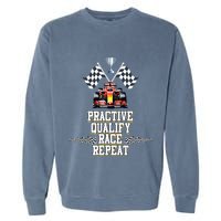 Open Wheel Formula Racing Car Practice Qualify Race Repeat Garment-Dyed Sweatshirt