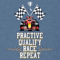 Open Wheel Formula Racing Car Practice Qualify Race Repeat Garment-Dyed Sweatshirt