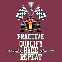 Open Wheel Formula Racing Car Practice Qualify Race Repeat 16oz Travel Tumbler