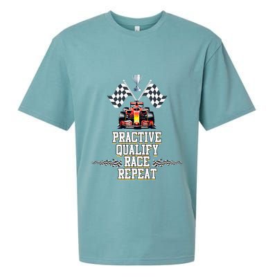 Open Wheel Formula Racing Car Practice Qualify Race Repeat Sueded Cloud Jersey T-Shirt