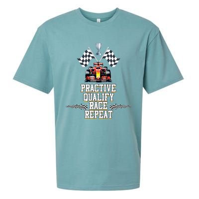 Open Wheel Formula Racing Car Practice Qualify Race Repeat Sueded Cloud Jersey T-Shirt