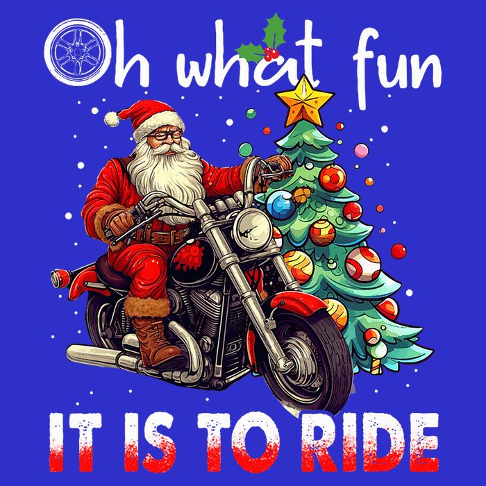 Oh What Fun It Is To Ride Santa Motorcycle  16 in Basic Backpack