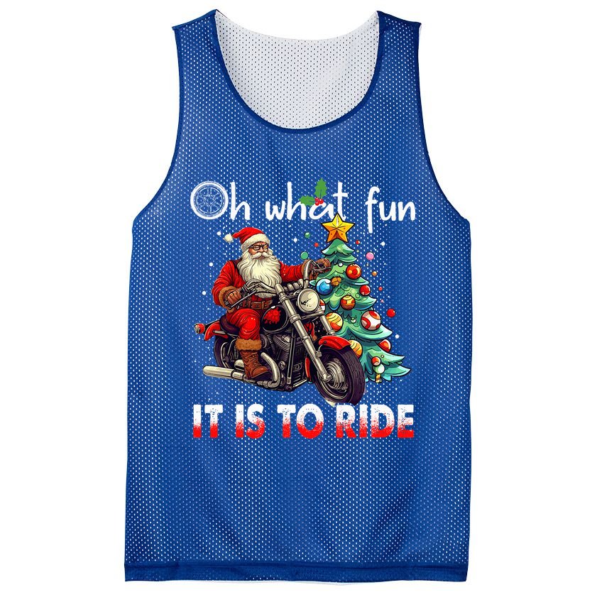 Oh What Fun It Is To Ride Santa Motorcycle  Mesh Reversible Basketball Jersey Tank