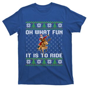 Oh What Fun It Is To Ride Deer Beer Santa Christmas Gift T-Shirt