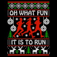 Oh What Fun It Is To Run Ugly Christmas Flexfit Unipanel Trucker Cap