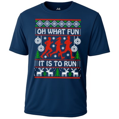 Oh What Fun It Is To Run Ugly Christmas Performance Shirt