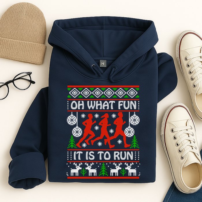Oh What Fun It Is To Run Ugly Christmas Hoodie