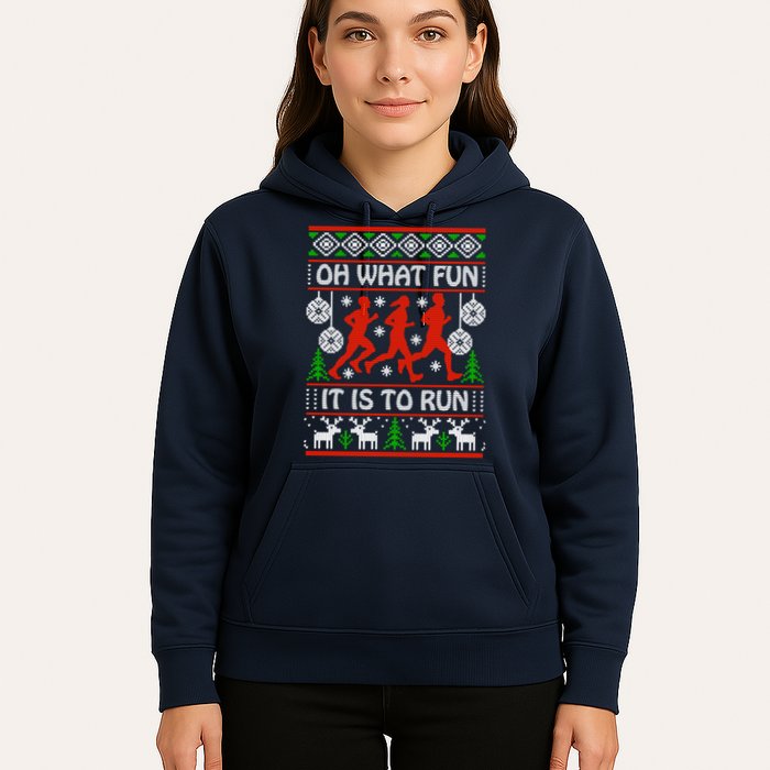 Oh What Fun It Is To Run Ugly Christmas Hoodie