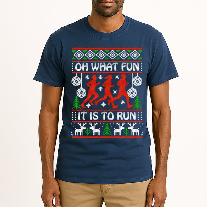 Oh What Fun It Is To Run Ugly Christmas Tall T-Shirt