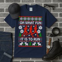 Oh What Fun It Is To Run Ugly Christmas Tall T-Shirt
