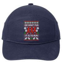 Oh What Fun It Is To Run Ugly Christmas 7-Panel Snapback Hat