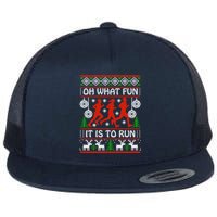 Oh What Fun It Is To Run Ugly Christmas Flatbill Hat