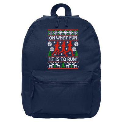 Oh What Fun It Is To Run Ugly Christmas 16 in Basic Backpack