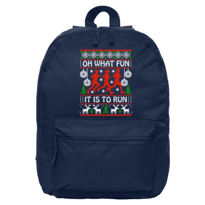 Oh What Fun It Is To Run Ugly Christmas 16 in Basic Backpack