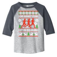 Oh What Fun It Is To Run Ugly Christmas Toddler Fine Jersey T-Shirt