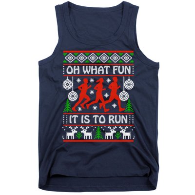 Oh What Fun It Is To Run Ugly Christmas Tank Top