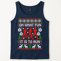 Oh What Fun It Is To Run Ugly Christmas Tank Top