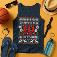 Oh What Fun It Is To Run Ugly Christmas Tank Top