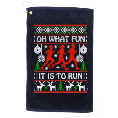 Oh What Fun It Is To Run Ugly Christmas Golf Towel