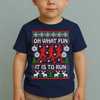 Oh What Fun It Is To Run Ugly Christmas Toddler T-Shirt
