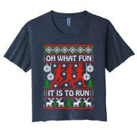 Oh What Fun It Is To Run Ugly Christmas Crop Top