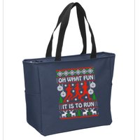 Oh What Fun It Is To Run Ugly Christmas Zip Tote Bag