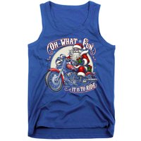Oh What Fun It Is To Ride Motorcycle Biker Santa Xmas Gift Tank Top