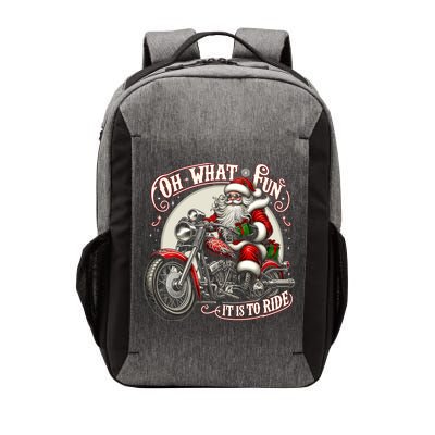 Oh What Fun It Is To Ride Motorcycle Biker Santa Xmas Gift Vector Backpack