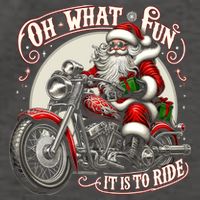 Oh What Fun It Is To Ride Motorcycle Biker Santa Xmas Gift Vector Backpack