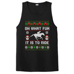 Oh What Fun It Is To Ride Horse Ugly Santa Christmas Funny Gift PosiCharge Competitor Tank