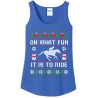 Oh What Fun It Is To Ride Horse Ugly Santa Christmas Funny Gift Ladies Essential Tank