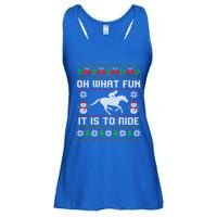 Oh What Fun It Is To Ride Horse Ugly Santa Christmas Funny Gift Ladies Essential Flowy Tank