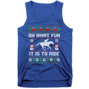 Oh What Fun It Is To Ride Horse Ugly Santa Christmas Funny Gift Tank Top