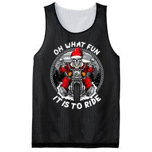 Oh What Fun It Is To Ride Christmas Santa Motorcycle Biker Mesh Reversible Basketball Jersey Tank