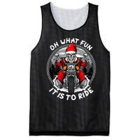 Oh What Fun It Is To Ride Christmas Santa Motorcycle Biker Mesh Reversible Basketball Jersey Tank