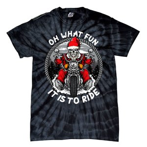 Oh What Fun It Is To Ride Christmas Santa Motorcycle Biker Tie-Dye T-Shirt