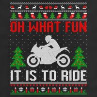 Oh What Fun It Is To Ride Motorcycle Ugly Christmas Funny Gift Cool Comfort Performance Bucket Hat