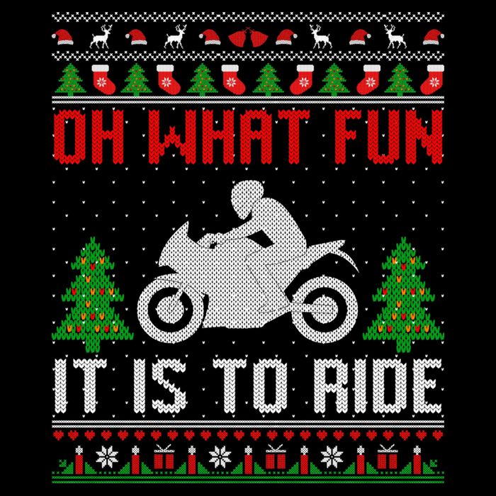 Oh What Fun It Is To Ride Motorcycle Ugly Christmas Funny Gift Impact Tech Backpack