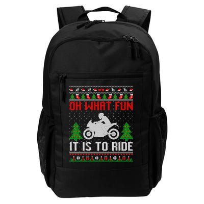 Oh What Fun It Is To Ride Motorcycle Ugly Christmas Funny Gift Backpack