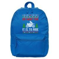Oh What Fun It Is To Ride Motorcycle Ugly Christmas Funny Gift 16 in Basic Backpack