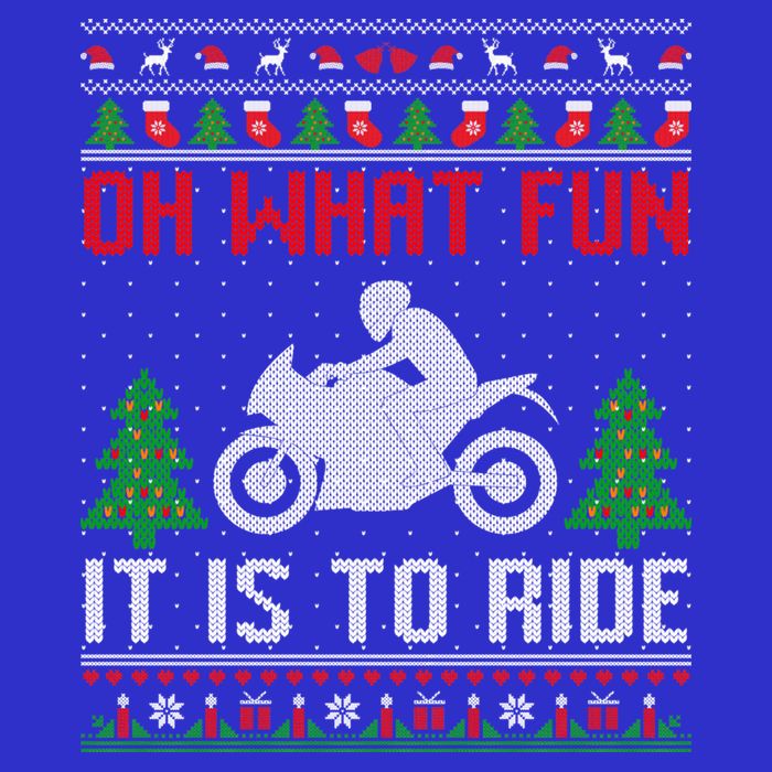 Oh What Fun It Is To Ride Motorcycle Ugly Christmas Funny Gift 16 in Basic Backpack