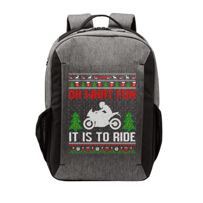 Oh What Fun It Is To Ride Motorcycle Ugly Christmas Funny Gift Vector Backpack