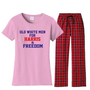 Old White For Harris And Freedom Election Women's Flannel Pajama Set